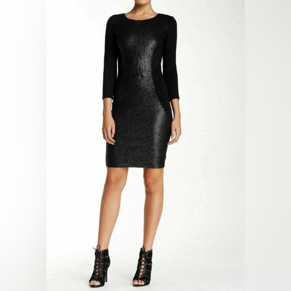 NWT- Haute Hippie Faux Leather Sequined Sheath Dress Sz XS Mrsp. $695